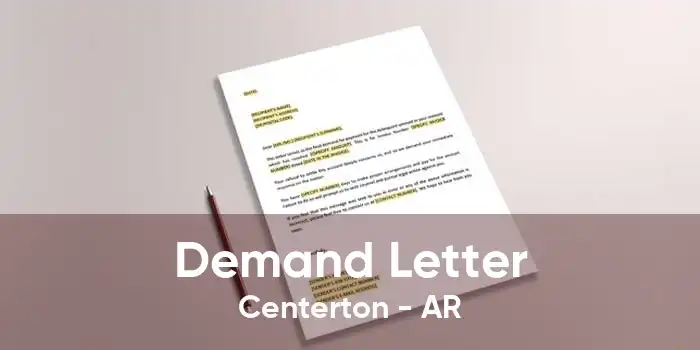 Demand Letter Centerton - AR