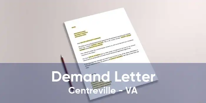 Demand Letter Centreville - VA