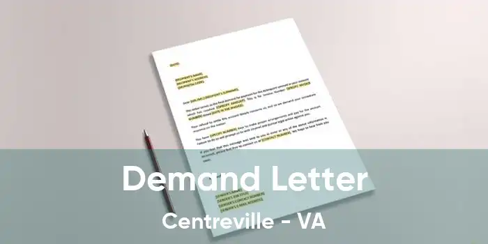 Demand Letter Centreville - VA