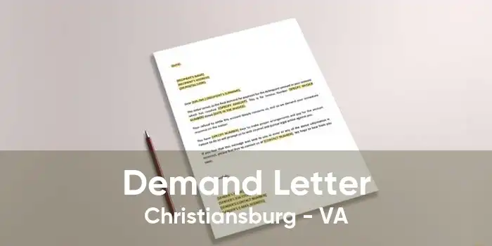 Demand Letter Christiansburg - VA