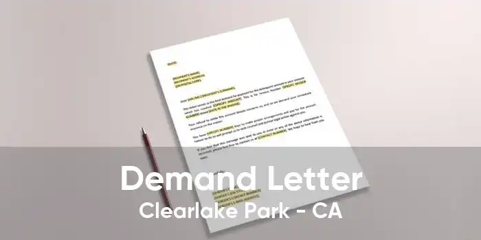 Demand Letter Clearlake Park - CA
