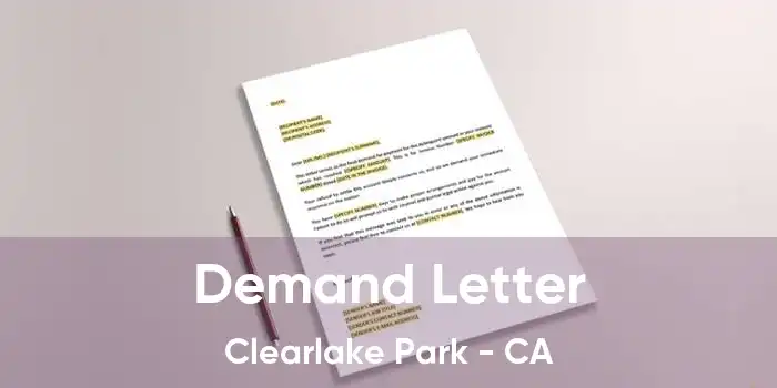 Demand Letter Clearlake Park - CA