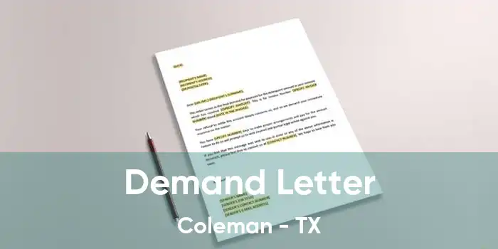  Demand Letter Coleman - TX