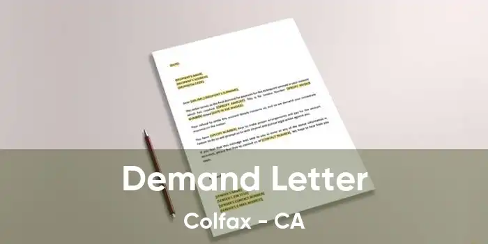  Demand Letter Colfax - CA