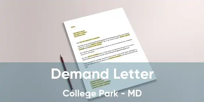 Demand Letter College Park - MD