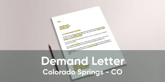 Demand Letter Colorado Springs - CO