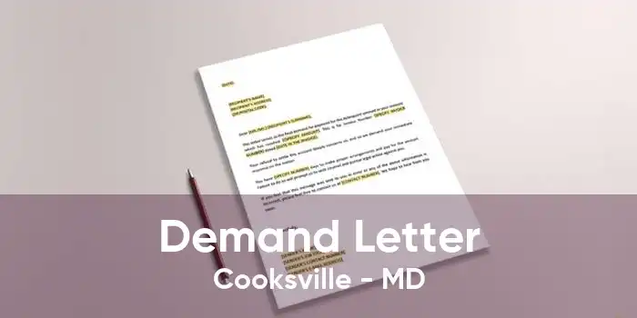 Demand Letter Cooksville - MD