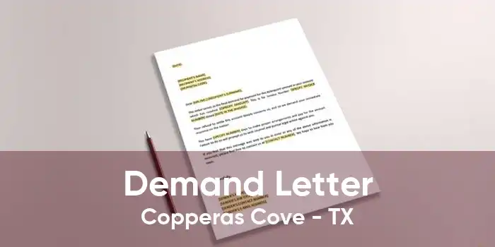 Demand Letter Copperas Cove - TX