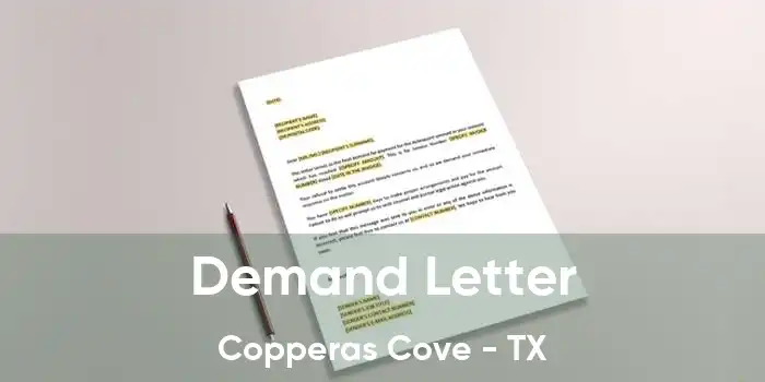 Demand Letter Copperas Cove - TX