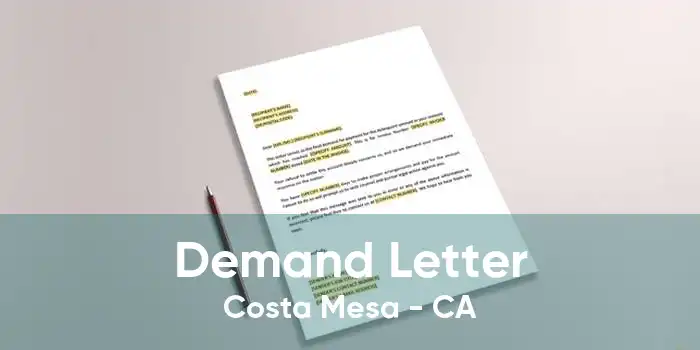 Demand Letter Costa Mesa - CA