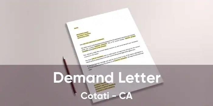 Demand Letter Cotati - CA