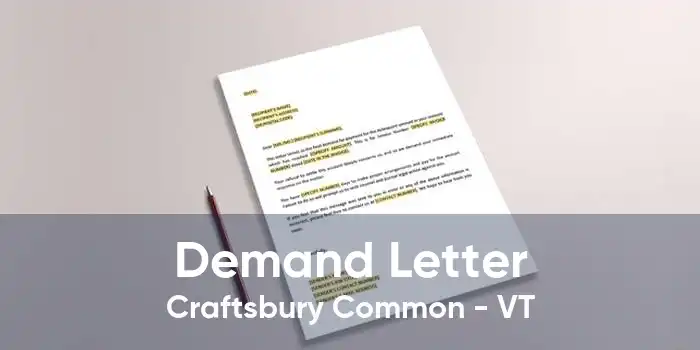 Demand Letter Craftsbury Common - VT