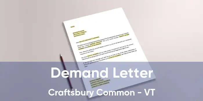 Demand Letter Craftsbury Common - VT