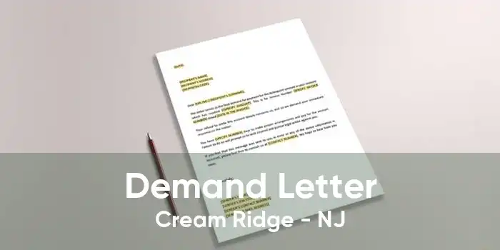 Demand Letter Cream Ridge - NJ