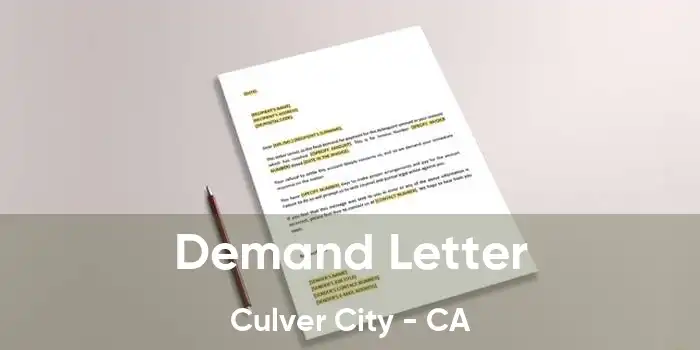 Demand Letter Culver City - CA