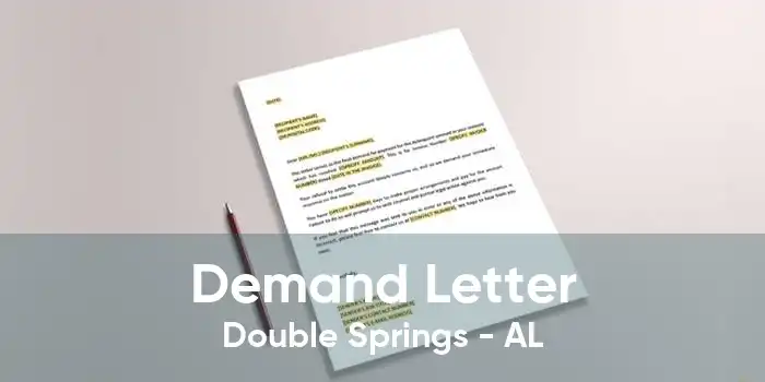 Demand Letter Double Springs - AL