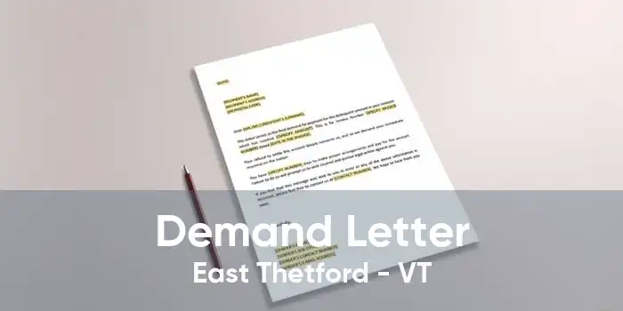 Demand Letter East Thetford - VT