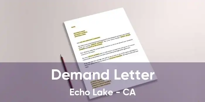 Demand Letter Echo Lake - CA