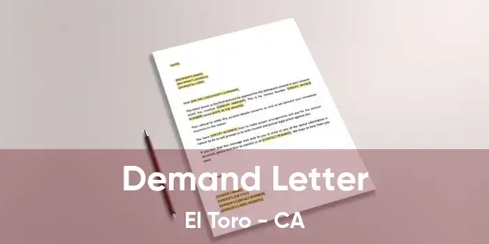 Demand Letter El Toro - CA