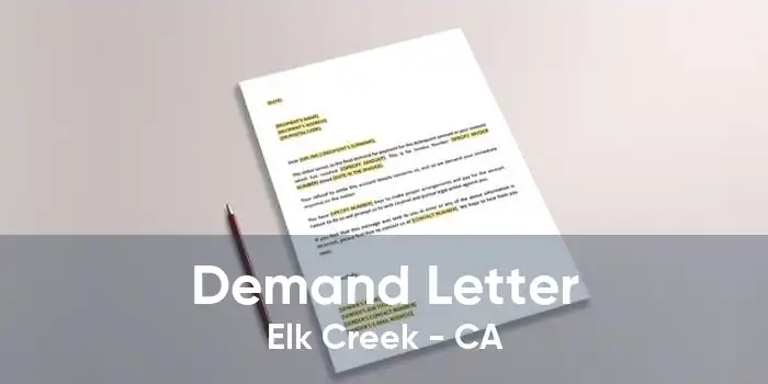 Demand Letter Elk Creek - CA