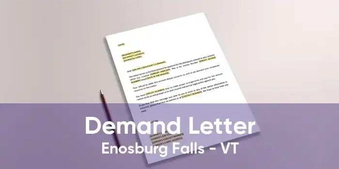 Demand Letter Enosburg Falls - VT