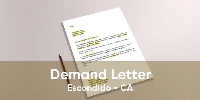 Demand Letter Escondido - CA