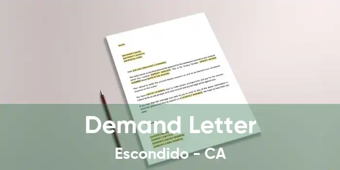 Demand Letter Escondido - CA