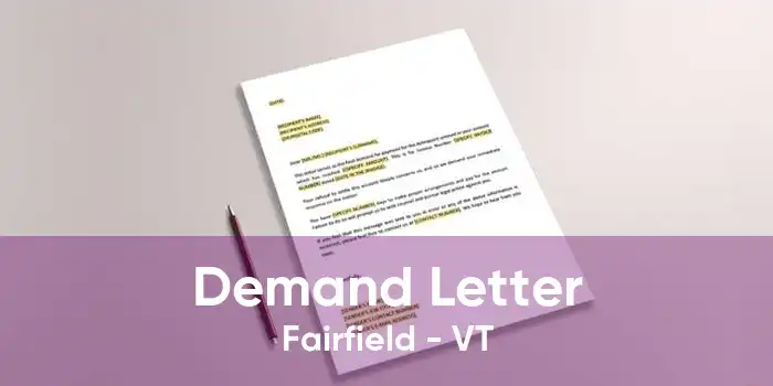 Demand Letter Fairfield - VT