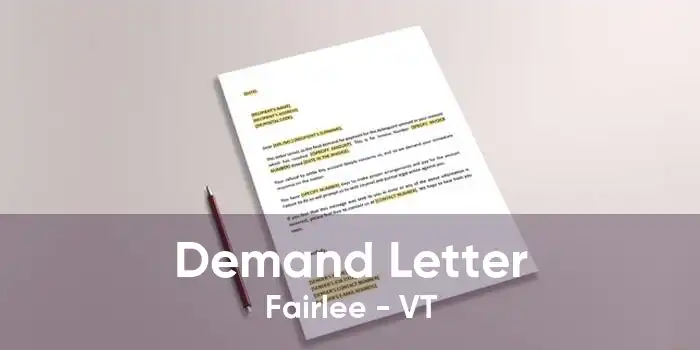 Demand Letter Fairlee - VT
