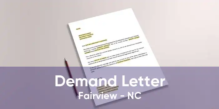 Demand Letter Fairview - NC