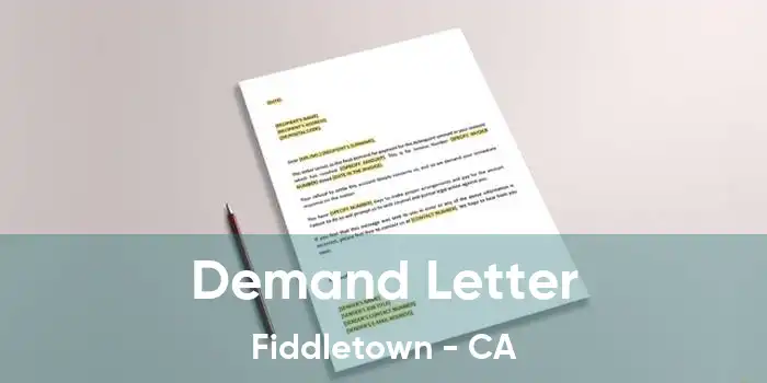 Demand Letter Fiddletown - CA