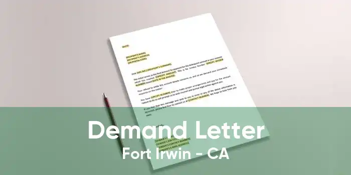 Demand Letter Fort Irwin - CA