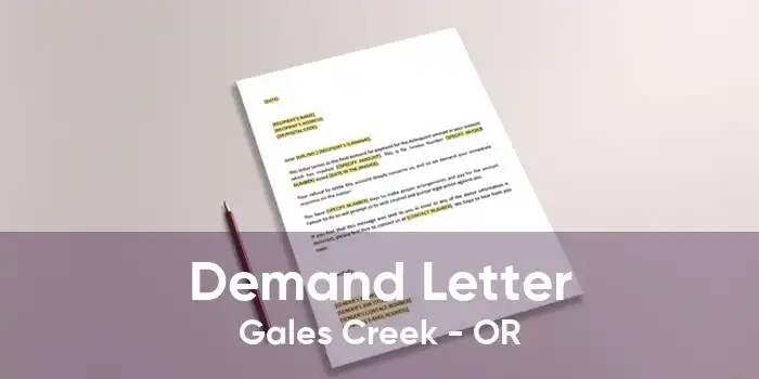 Demand Letter Gales Creek - OR