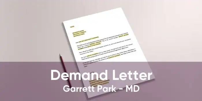 Demand Letter Garrett Park - MD