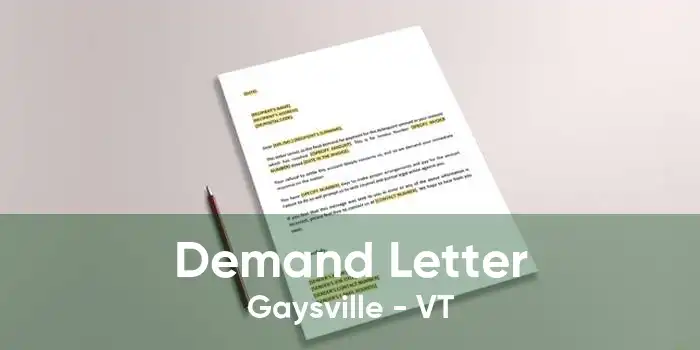 Demand Letter Gaysville - VT