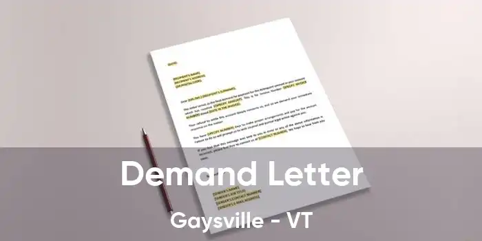 Demand Letter Gaysville - VT