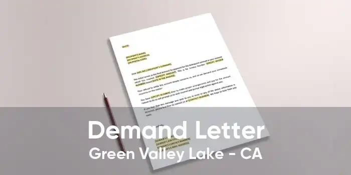 Demand Letter Green Valley Lake - CA