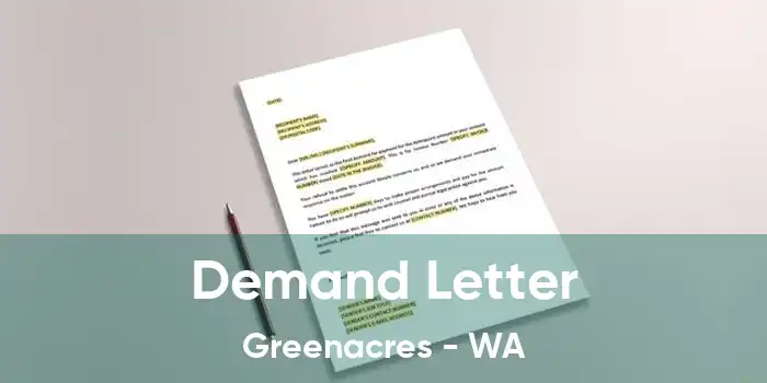 Demand Letter Greenacres - WA