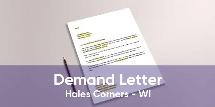 Demand Letter Hales Corners - WI