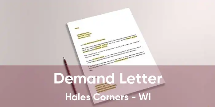 Demand Letter Hales Corners - WI