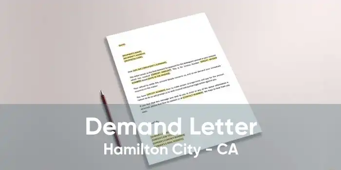 Demand Letter Hamilton City - CA