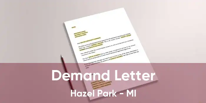 Demand Letter Hazel Park - MI