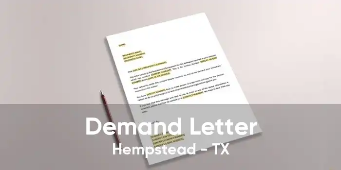 Demand Letter Hempstead - TX