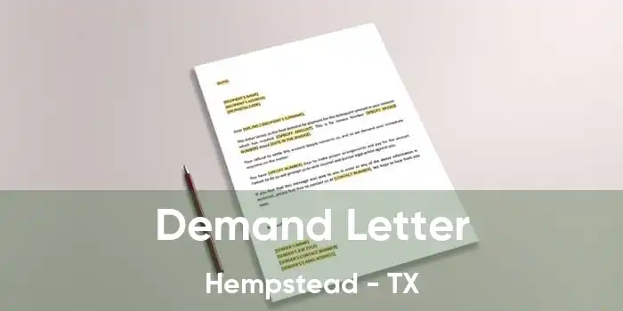 Demand Letter Hempstead - TX