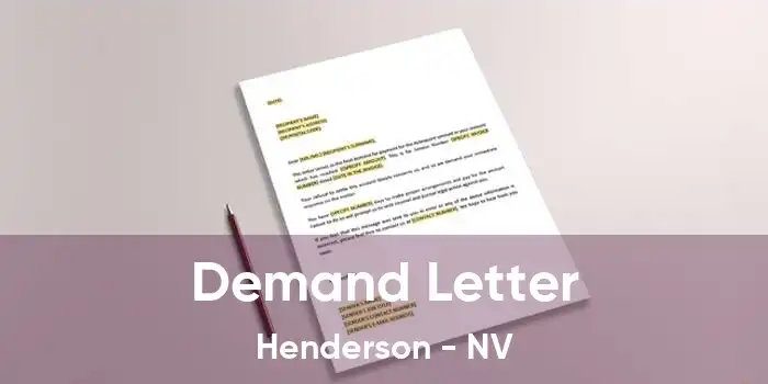 Demand Letter Henderson - NV