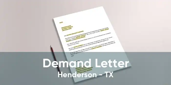 Demand Letter Henderson - TX