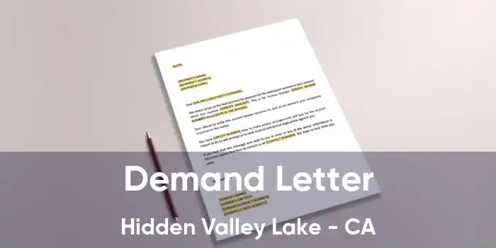 Demand Letter Hidden Valley Lake - CA