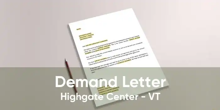 Demand Letter Highgate Center - VT