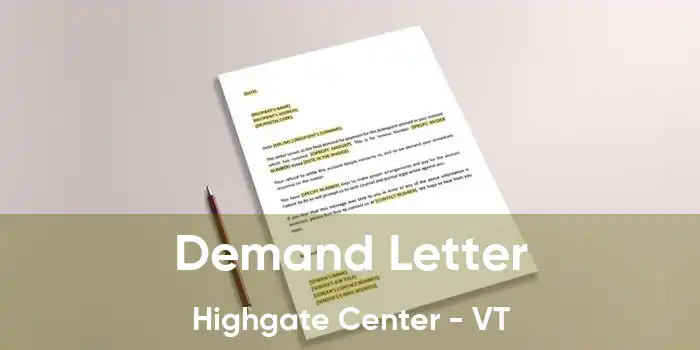 Demand Letter Highgate Center - VT