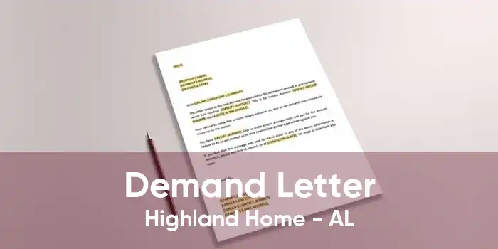 Demand Letter Highland Home - AL